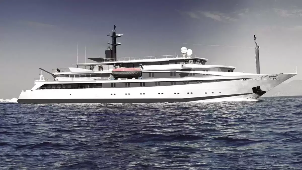 Le Variety Voyager en mer, vu du ciel