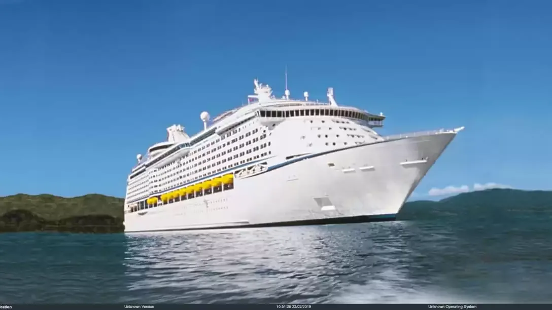 Le Voyager of the Seas en mer, vu du ciel