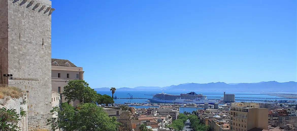 Cagliari, Bastion de santa croce, Port, Sardaigne, Italie