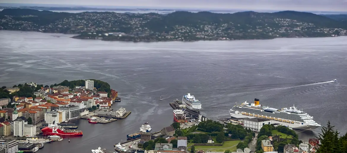 Norvège, Bergen, Panorama Port