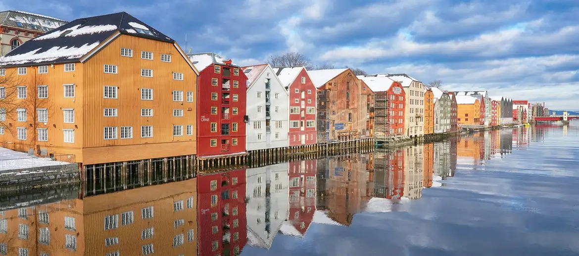 Trondheim, Norvège, Centre historique, Maisons en bois