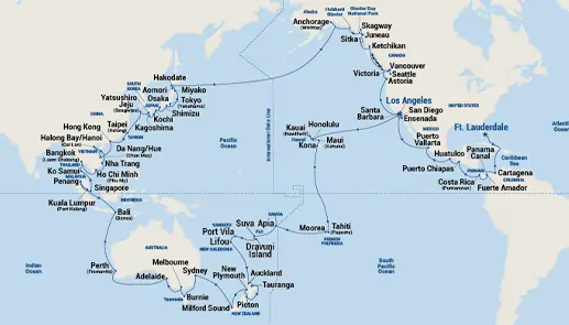 Pacific tour à bord du Coral Princess en 2027