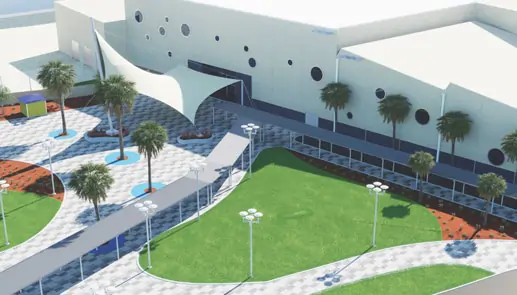Vue aérienne d'une journée avec six navires de croisière simultanément à Port Canaveral