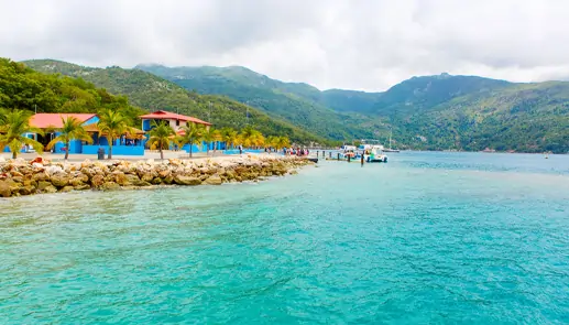 Plage tropicale, île de Labadee, Haïti.