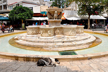 La Fontaine de Morosini à Héraklion en Crète, Grèce.