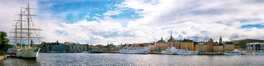 Photo panoramique port de Stockholm