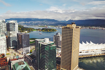 Vue sur le port de croisière de Vancouver