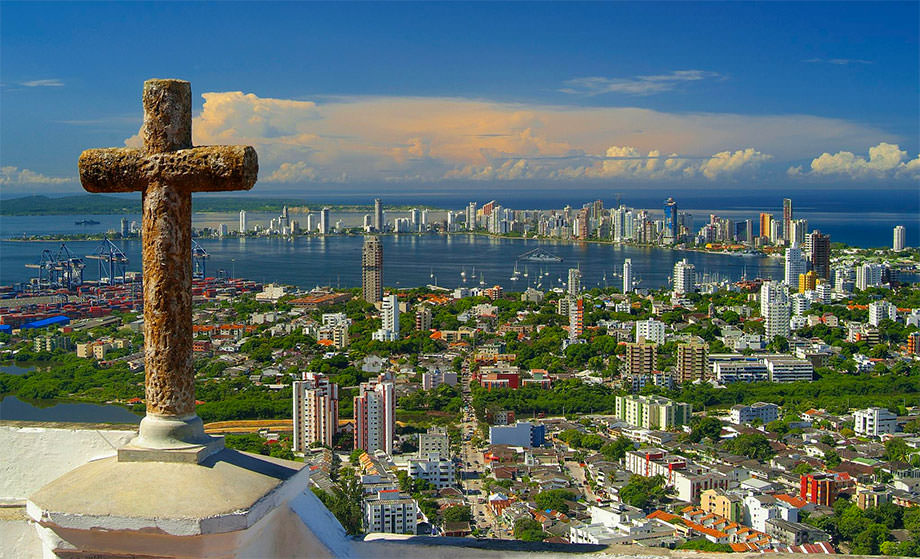 photo panoramique de Santa Cruz de Manga Islands, Cartagena de Indias, Colombie.