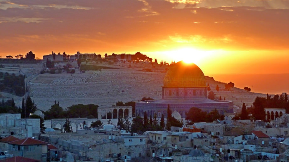 coucher de soleil sur Jérusalem.