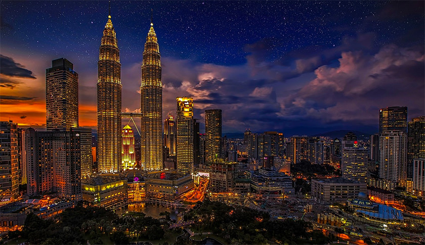les Petronas Twin Towers à Kuala Lumpur en Malaisie