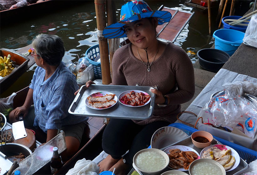 Marché Flottant Bangkok Thaïlande