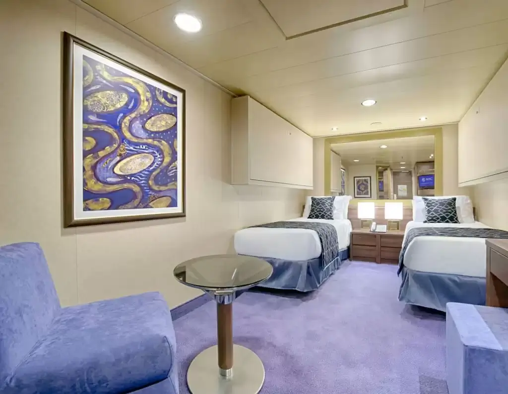 Cabine à bord du bateau de croisière MSC Preziosa