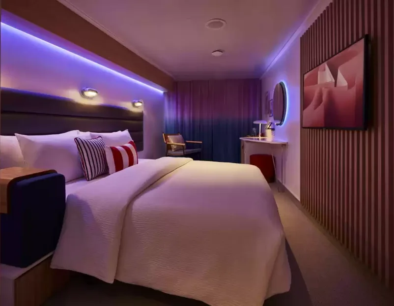 Cabine à bordu bateau de croisière Resilient Lady (Virgin Voyages)
