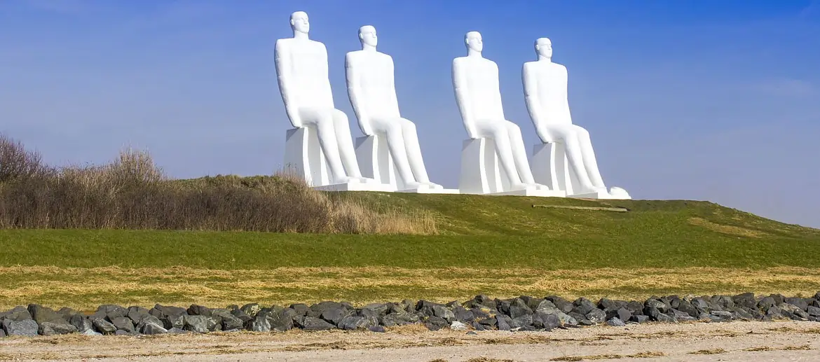 Esbjerg, Homme blanc, Sculpture, Danemark