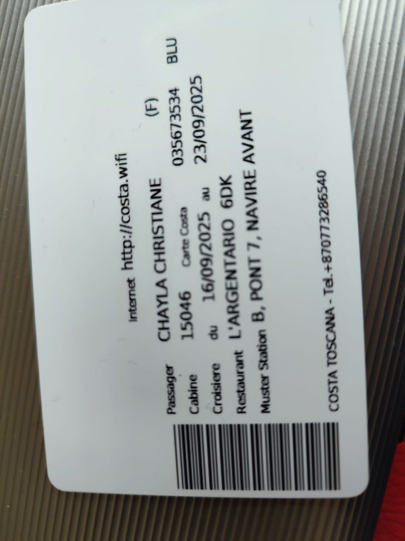 Photo du Costa Toscana de CHRISTIANE