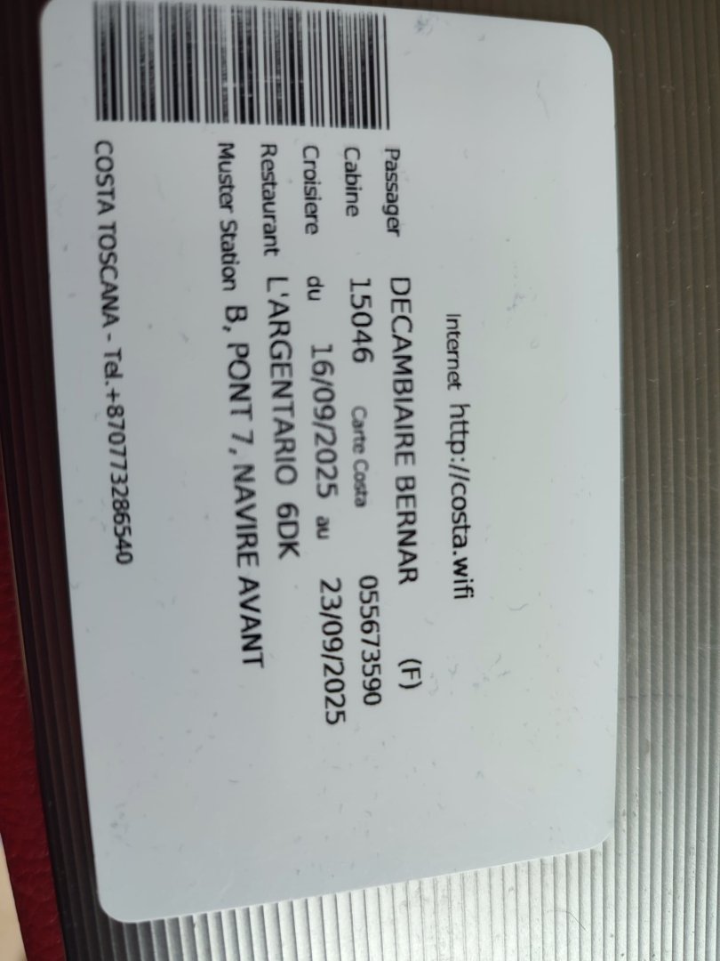 Photo du Costa Toscana de CHRISTIANE